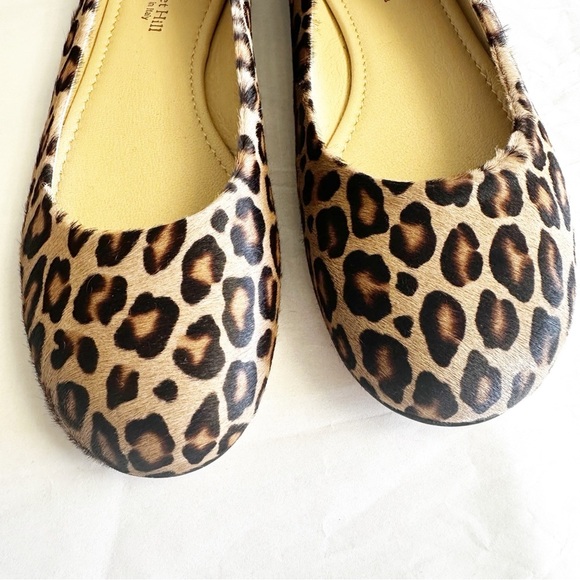 Garnet Hill Women’s Leopard Petra Signature Ballet Flat Leather Handmade Italy - Picture 4 of 11